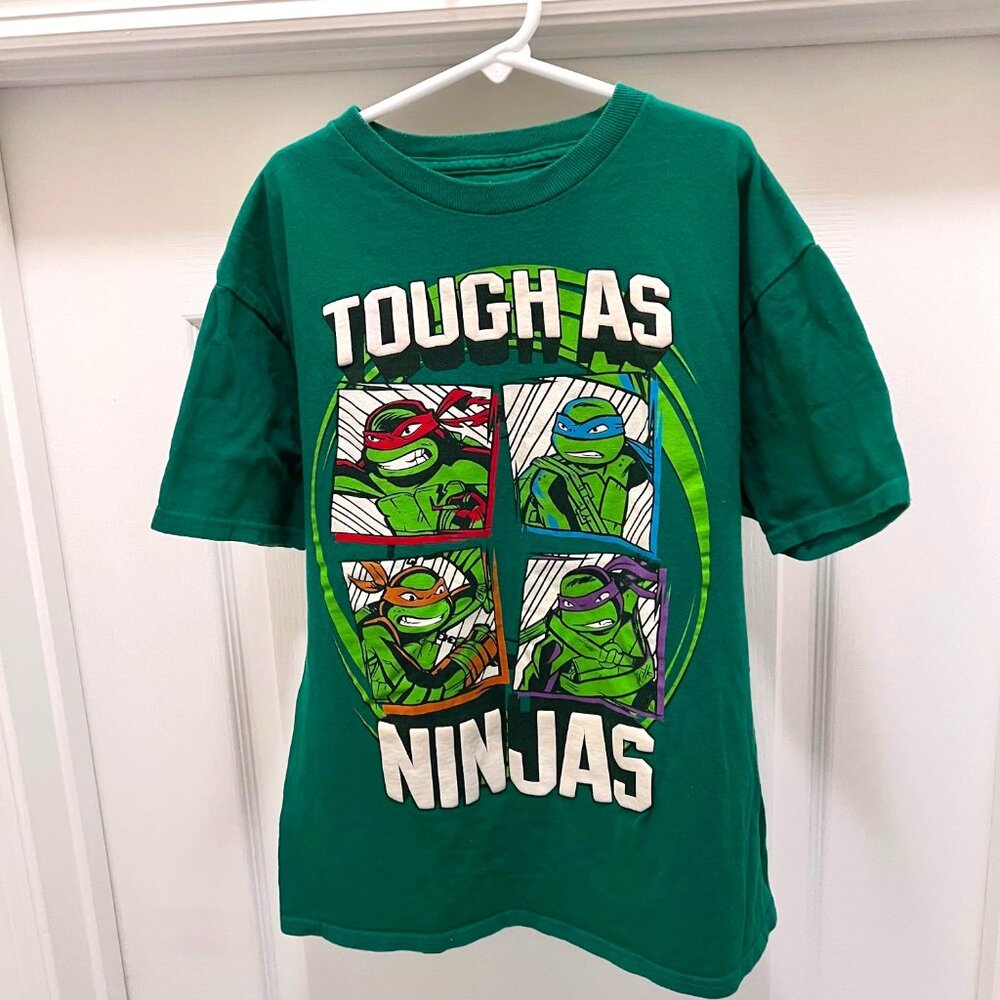 Nickelodeon Teenage Mutant Ninga Turtles T Shirt-Tough As Ninga's-Size L (14-16)
